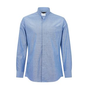Organic Cotton Men's Blue Oxford Clerical Shirt