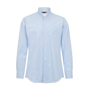 Organic Cotton Men's Blue and White Striped Clerical Shirt