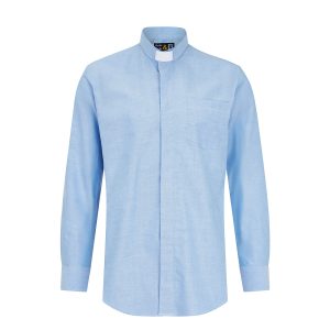 Organic Cotton Men's Light Blue Oxford Clerical Shirt
