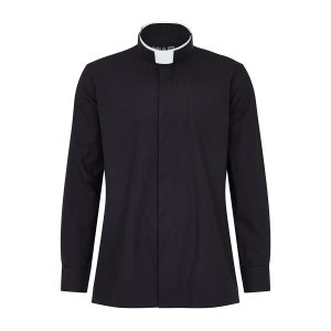 Organic Cotton Men's Black Tonsure Clerical Shirt